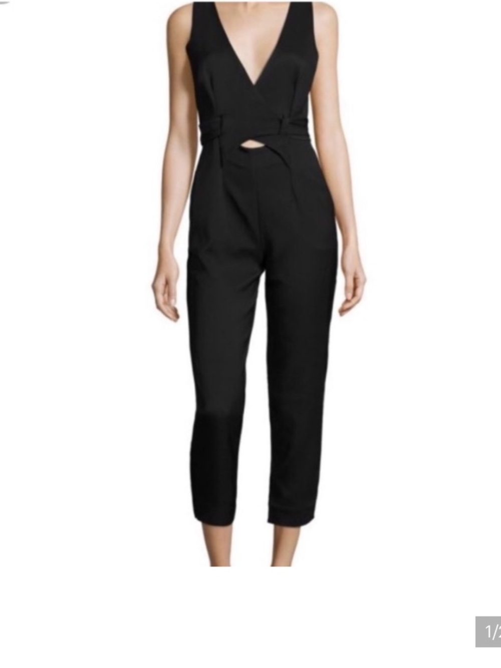 Kendall & Kylie Black Sleeveless V-Neck Cutout Jumpsuit